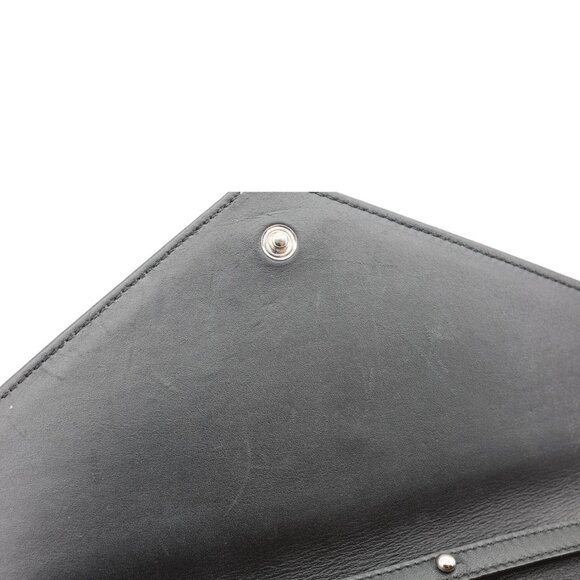 Yves Saint Laurent  Grain De Poudre Chevron Leather Wallet On Chain Neon Pink - Picture 12 of 16